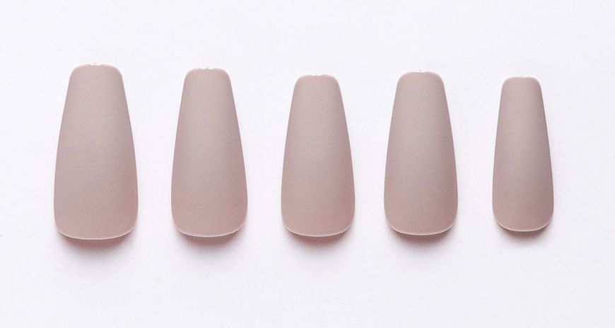 Набор накладных ногтей TIP BEAUTY Matte Coffin Nude (24 штуки) 28279 фото