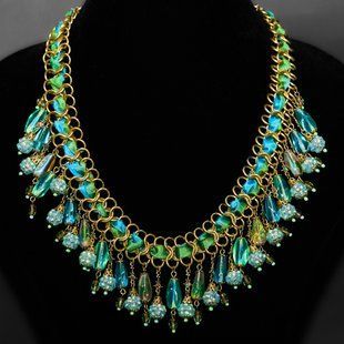Намисто від Michal Negrin "Лазурний Зорепад" з кристалами та намистинами Swarovski 56760 фото