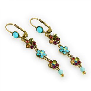 Длинные серьги-подвески Michal Negrin с разноцветными кристаллами Swarovski 30751 7 фото