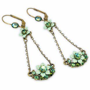 Сережки-підвіски Michal Negrin "Квіткова грація" з кристалами Swarovski 25181 фото