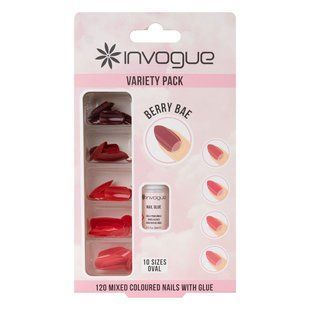 Набор овальных накладных ногтей InVogue Berry Bae (120 штук) 74103 фото