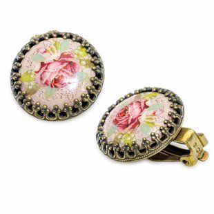Серьги-клипсы "Розовый сад" от Michal Negrin 17683 фото