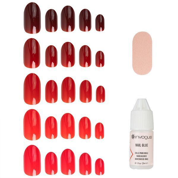 Набір овальних накладних нігтів InVogue Berry Bae (120 штук) 74103 фото
