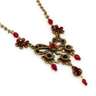 Кольє Michal Negrin "Кришталевий Букет" з рубіновими кристалами та намистинами Swarovski 56900 111 фото