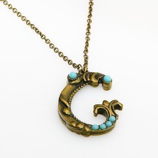 Кулон з латуні Michal Negrin у вигляді букви G з кристалами Swarovski 55450G фото