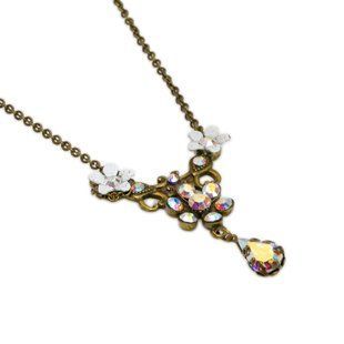 Кольє Michal Negrin "Вінтажний Квітковий Сад" з білими кристалами Swarovski 29110 1 фото