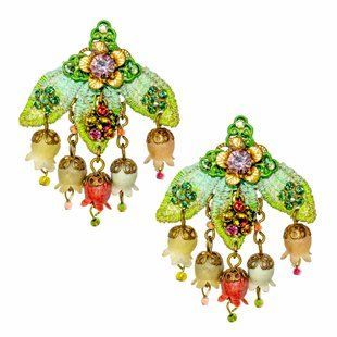 Сережки-підвіски Michal Negrin "Квіткове мереживо" з кристалами Swarovski 151931 фото