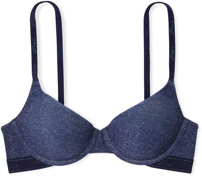 Комплект жіночої білизни Victoria's Secret PINK Denim Dark Blue (ліф 36C + трусики Hiphugger M) 114720450 фото