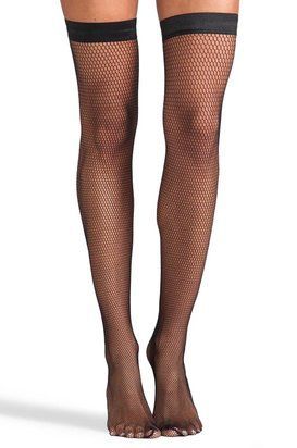 Панчохи жіночі WOLFORD Zehra Stay Up, чорні, розмір M 17327 фото