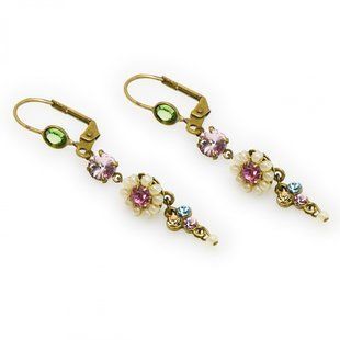 Сережки-підвіски Michal Negrin Romantic з кристалами Swarovski (перлинно-рожеві) 20371 3 фото