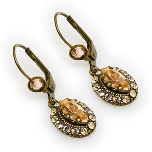 Вікторіанські сережки "Класика в Бронзі" від Michal Negrin з кристалами Swarovski 30471 фото