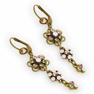 Серьги-подвески "Retro Chic" от Michal Negrin с розовыми кристаллами Swarovski 30331 2 фото