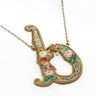 Кулон з латуні Michal Negrin у вигляді літери "b" з кристалами Swarovski 13510b фото