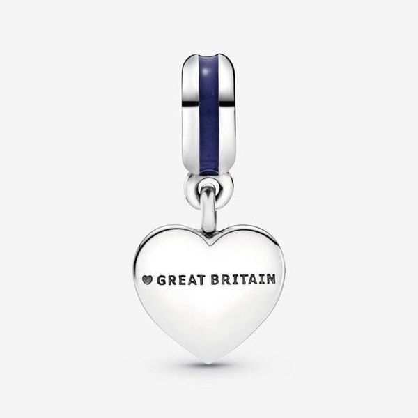 Срібний шарм Pandora "Union Jack Heart" 10533 фото