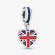Срібний шарм Pandora "Union Jack Heart" 10533 фото 1