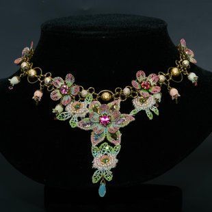 Мереживне кольє від Michal Negrin "Вінтажна чарівність" з кристалами Swarovski 52370 фото