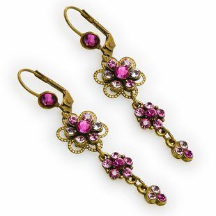 Серьги-подвески "Retro Chic" от Michal Negrin с сиреневыми кристаллами Swarovski 30331 4 фото