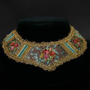 Мереживне кольє від Michal Negrin "Дамський Каприз" з кристалами та намистинами Swarovski 59130 фото