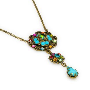 Кольє Michal Negrin "Мальовничий Калейдоскоп" з блакитними кристалами Swarovski 13130 2 фото