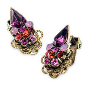 Серьги-клипсы "Фиолетовый закат" от Michal Negrin с кристаллами Swarovski 51943 фото