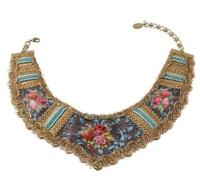 Мереживне кольє від Michal Negrin "Дамський Каприз" з кристалами та намистинами Swarovski 59130 фото