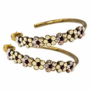 Серьги-кольца Michal Negrin "Золотая орхидея" с кристаллами Swarovski, 35 мм 100-119322 фото