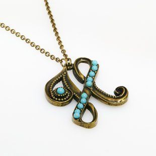 Кулон з латуні Michal Negrin у вигляді букви H з кристалами Swarovski 55450H фото