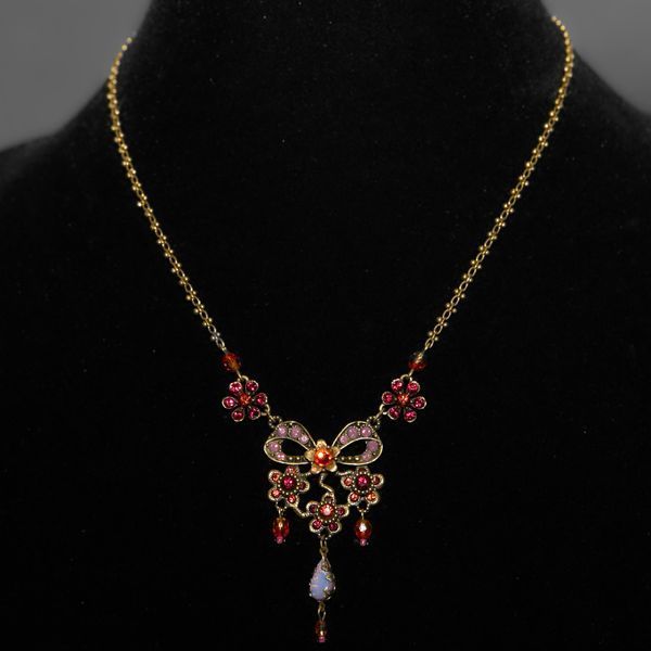 Колье Michal Negrin "Кристальный Букет" с сиреневыми кристаллами и бусинами Swarovski 56900 44 фото