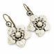 Сережки Michal Negrin "Біла квітка" з кристалами Swarovski 24991 фото 1