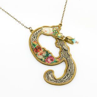 Кулон з латуні Michal Negrin у вигляді літери "g" з кристалами Swarovski 13510g фото