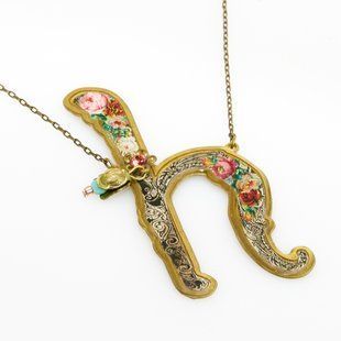 Кулон з латуні Michal Negrin у вигляді літери "h" з кристалами Swarovski 13510h фото