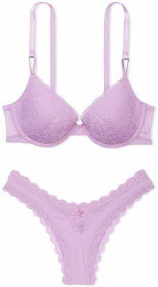 Комплект женского белья Victoria's Secret Dream Angels Lilac Purple (лиф 36C + трусики-бразилиана M) 114289638 фото