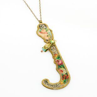 Кулон з латуні Michal Negrin у вигляді літери "J" з кристалами Swarovski 13510J фото