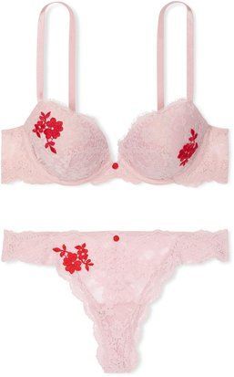Комплект женского белья Victoria's Secret Dream Angels Chalk Rose (лиф 36C + трусики-стринги M) 114289577 фото