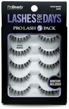 Набір накладних вій PRO BEAUTY | Faux Mink Lashes, чорні, PetiteWispie 5 пар + клей 28365 фото