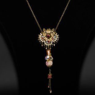 Кольє Michal Negrin "Золотий Світанок" з кристалами та намистинами Swarovski 08790 фото