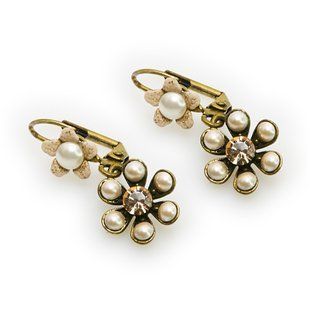 Вікторіанські сережки-підвіски "Dangle Drops" від Michal Negrin з перлинами Swarovski 28952 фото