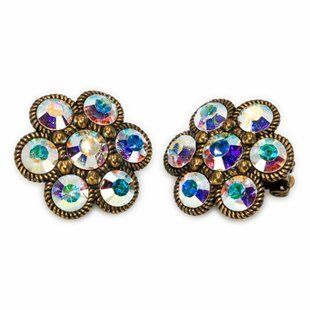 Серьги-клипсы "Цветочное Сияние" с кристаллами Swarovski 155223 фото