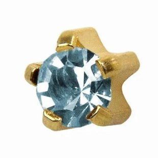 Стерильные серьги-иглы Studex для прокола ушей пистолетом M-103 Aquamarine 2 мм (пара) M-103 фото
