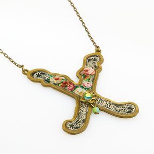 Кулон з латуні Michal Negrin у вигляді літери "x" з кристалами Swarovski 13510x фото