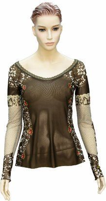 Блуза женская "Цветочное очарование" Michal Negrin с кристаллами Swarovski и кружевом, ручная работа (р-S) 91482383 фото