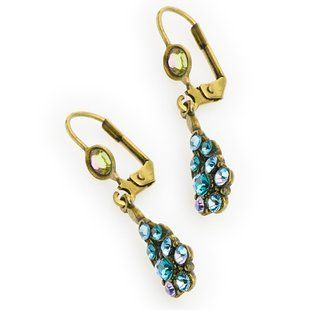 Серьги-подвески "Винтажный Свет" Michal Negrin с голубыми кристаллами Swarovski 40281 1 фото