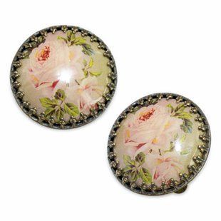 Серьги-клипсы "Волшебные розы" с эмалью от Michal Negrin 06893 фото