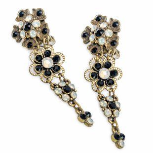 Серьги-клипсы "Чёрная магия" от Michal Negrin с кристаллами Swarovski 30303 фото