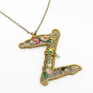 Кулон з латуні Michal Negrin у вигляді літери "Z" з кристалами Swarovski 13510Z фото