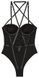 Боді Victoria's Secret Very Sexy VS Logo Embroidery Balconette Faux-Leather Trim Teddy Black (XL) 76936 фото 3