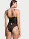 Боді Victoria's Secret Very Sexy VS Logo Embroidery Balconette Faux-Leather Trim Teddy Black (XL) 76936 фото 2