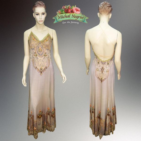 Плаття жіноче Michal Negrin "Квіткове захоплення" з кристалами Swarovski та мереживом, ручна робота (M) 91396245 фото