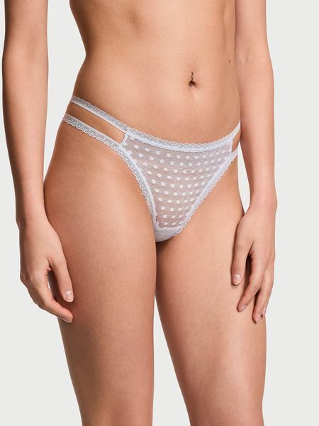 Комплект (бюстгальтер + трусики-танга) женский Victoria's Secret PINK Wink Hydrangea Blue, размер 38D/M 113999774 фото