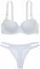 Комплект (бюстгальтер + трусики-танга) женский Victoria's Secret PINK Wink Hydrangea Blue, размер 38D/M 113999774 фото 1